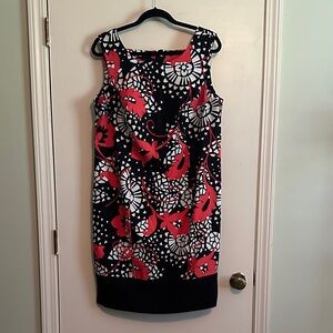 Alyx Black and Red Floral Midi Dress